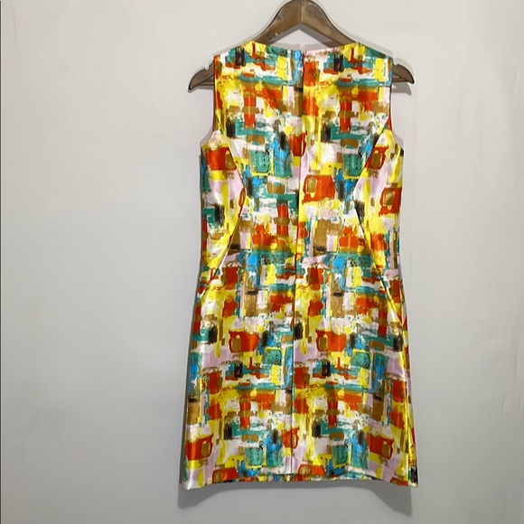 NWOT Tahari ASL Abstract Print Dress Sheath Dress Sz 2 - Picture 3 of 11
